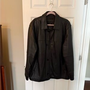 Claiborne Men's Dark Leather Jacket